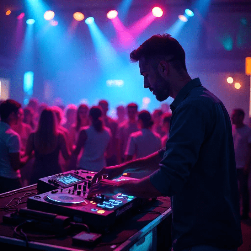 DJ paslaugos Kaune, sukuriantys puikią atmosferą šokių aikštelėje renginio metu.
